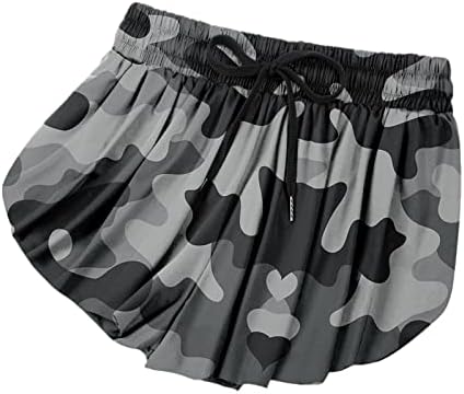 חצאיות ריצה קפלים זורמות עם מכנסיים קצרים לנשים גולף גולף סקורטס 2 ב 1 בצבע אחיד ריצה מכנסיים קצרים יוגה סורטס