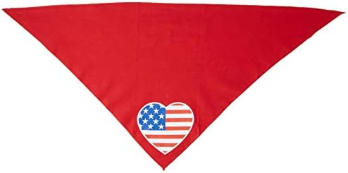 מוצרי חיות מחמד של מיראז 'דגל אמריקאי מסך לב הדפסת בנדנה אדום, גדול