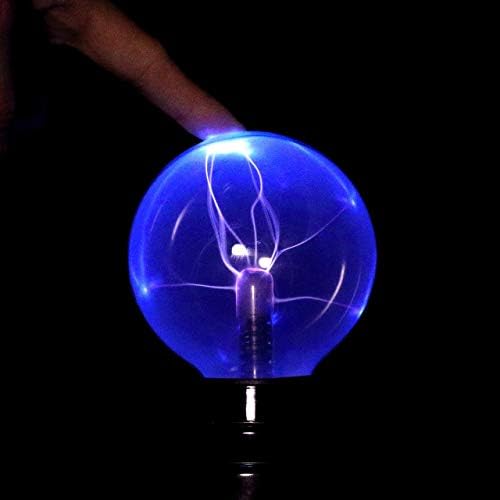 LPRAER BLUEL LIGHT PLASMA BALL 3 אינץ 'מגע קסם רגיש USB/ערפילית זכוכית מופעלת סוללה כדור חשמל סטטי סטטי למסיבה/חדר שינה/תפאורה