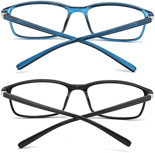כחול אור חסימת קריאת משקפיים לגברים-2 חבילה אנטי בוהק מחשב קוראי עם אביב ציר הגדלה משקפיים