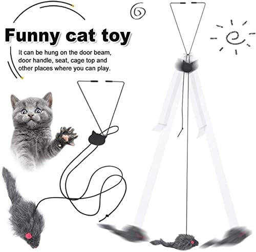 OALLK צעצועי חתול מצחיקים מעצבי דלת תלויה עכבר עכבר נשלף עכברים מפוארים להקל על סלון תלויים צעצועי חתלתול