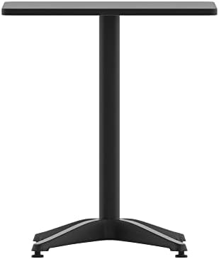 ריהוט פלאש MELLIE 23.5 '' אלומיניום מרובע שולחן מקורה-חיצוני עם בסיס, שחור