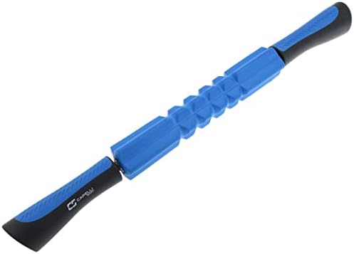 מקל רולר שרירי ספורט של קפלי, קצף כף היד של כף יד גלגל עיסוי עיסוי, כחול, 21 אינץ ', שחור וכחול
