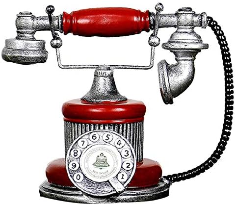אריזה 1 L: 7 1/2 אינץ 'x W: 4 אינץ' x 6 אינץ 'אדום טלפון עתיק טלפון יצירתי רטרו טלפון דקורטיבי שרף חיוג סיבוב טלפון לקישוט קפה בר קפה קישוט לקישוט הבית אבזרי בית