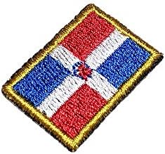 BIN242T דגל הרפובליקה הדומיניקנית סמל סמל סמל ברזל טלאי רקום או תפור גודל קטן 1.18 × 0.79 אינץ '.