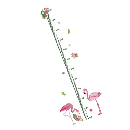 תרשים גובה של תינוק פלמינגו תבנית מדידת גובה שליט ילדים צמיחת גובה קיר מדבקה לבית ילדים קיר מדבקות