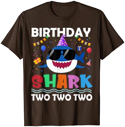 2 יום הולדת ילד כריש התאמת מסיבת מתנות לילדים חולצה