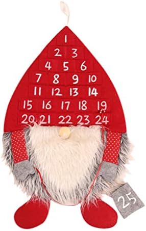 עמוספון סנטה חג המולד ספירה לאחור לוח שנה חג המולד שוודי גנום עיצוב אדוונט תליית חג המולד אדום כובע שוודי סנטה ספירה לאחור לוח שנה עבור קישוטי חג המולד