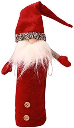 Pretyzoom Santa Claus קישוט לחג המולד כיסוי בקבוק יין אין בובת פנים בקבוק יין כיסוי לחג המולד מסעדת חג המולד מסיבת קישוט לטובת סנטה קישוט