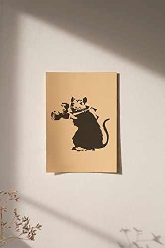 בנקסי עכברוש צלם סטנסיל עבור ציור-לייזר לחתוך לשימוש חוזר 14 מיל מיילר סטנסיל - קיר אמנות ציור תבנית ציור קרפט סטנסיל עבור רצפה, קיר, לייזר לחתוך שבלונות
