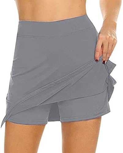 חצאית טניס נשים אתלטית ספורטים עם מכנסיים קצרים מפעילים אימון יוגה גולף סקורטס חצאיות מיני ספורט מותניים גבוהות