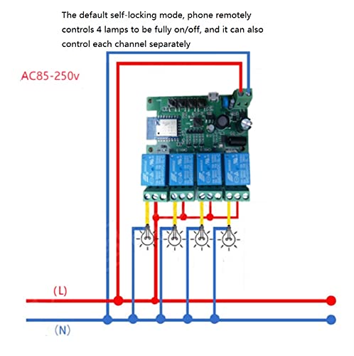 MHCOZY 4 ערוץ USB 5V AC 85-250V WiFi WiFi Wireless Wireless Module Relay Module, Tuya App Smart Life Countor Moke, Work עם Alexa Google Home