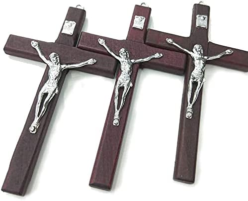 Chengxin Crucifix Crucifix Closs Cross 3 חבילה, צלב עץ קטן עם ישו לעיצוב הבית, 4.7 אינץ '