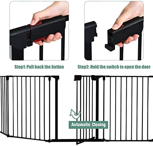 AFQXF שער בטיחות לחיות מחמד, גדר אח רחבה במיוחד של 200 אינץ
