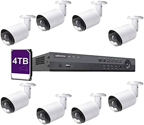 מערכת מצלמות אבטחה מסחריות 16CH 4K POE, 8MP מצלמות IP POE עם ראיית לילה צבעונית, H.265 4K 16C