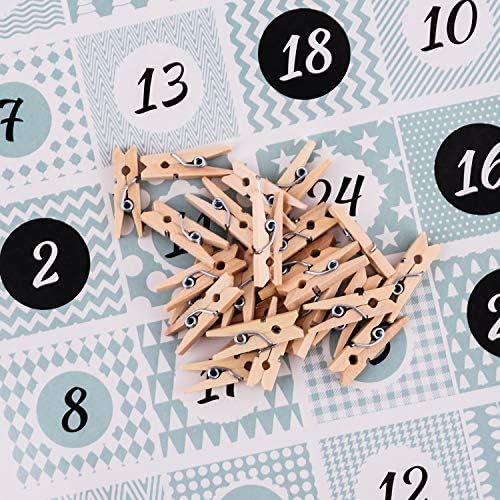 תבנית לוח השנה של פאג ' ומה, 1 על 24 שקיות נייר קראפט למילוי, עם מדבקות מספר ויתדות, חג המולד