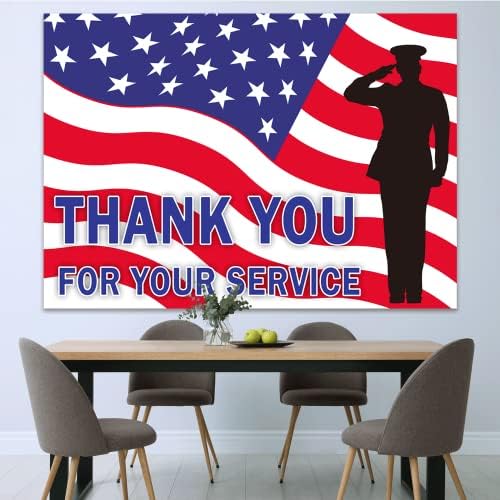 7 על 5 רגל יום זיכרון רקע תודה לך על השירות שלך רקע תודה לך ותיקי באנר עבור צבאי צבא עובדים עם חייל ואמריקאי פסים דגל צילום מסיבת אספקת קישוט