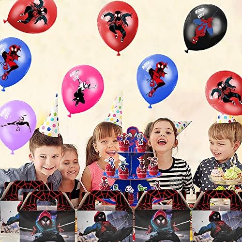 16 יחידות מיילס מוראלס מסיבת יום הולדת העדפת קופסאות עוגיות ממתנות מתנות לקישוטים למסיבות עכביש עכביש