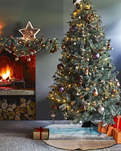 חצאית עץ חג המולד 48 אינץ ', קישוטים לחג המולד חצאית עץ, חוף ים ים אוקיינוס ​​אוקיינוס ​​קוקוס עץ דקל קיץ חוף חוף עץ חג המולד למסיבות חג ראש השנה, קישוטים לעץ חג המולד