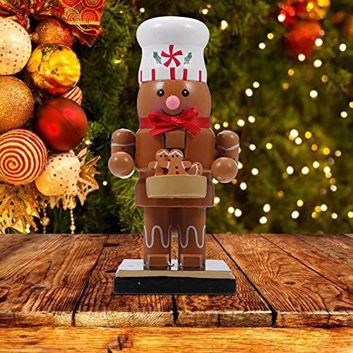 חג המולד מפצח אגוזים חייל צלמיות קישוטים: עץ זנגוויל איש מפצח אגוזים בובות עומד מאפה שף בובות בובות מתנות חג המולד חג שולחן מרכזי