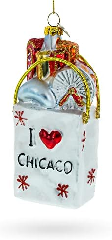 אני אוהב קישוט לחג המולד של זכוכית נסיעות בשיקגו