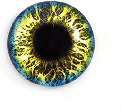 25 ממ פנטזיה יחידה כחולה וצהוב פנטזיה עין זכוכית עבור פסלי פשיטות או תכשיטים