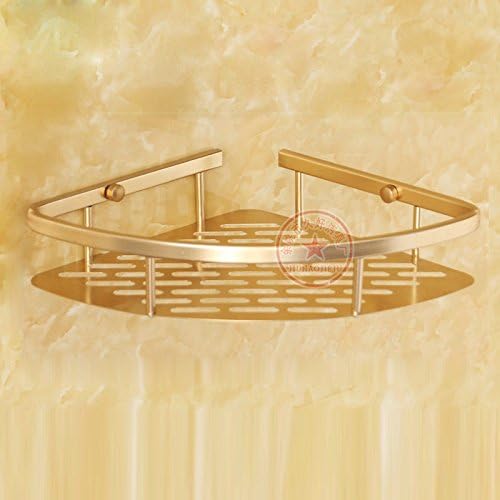 שטח זהב מדפי פינת פינת חדר אמבטיה סלי מקלחת 2 שכבות קיר רכוב על קיר רכוב אביזרי אמבטיה
