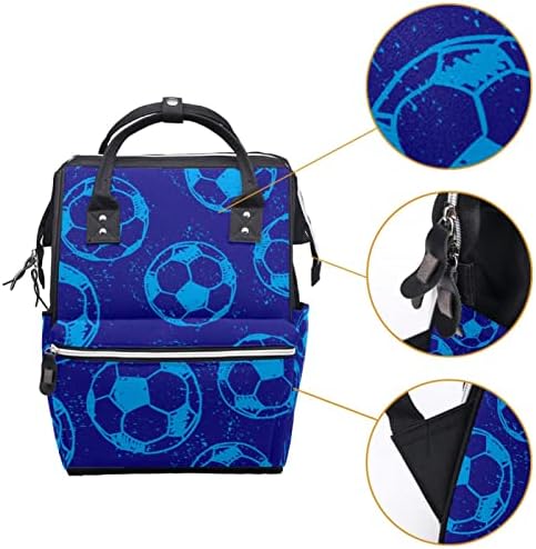 כדורי כדורגל כחולים כדורגל תיק חיתולים תיק תרמיל לתינוק חיתול תיקים תיקים מרובי פונקציה שקית נסיעות קיבולת גדולה
