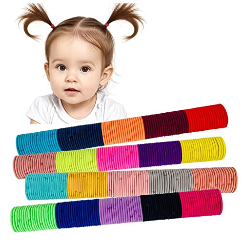 תינוק שיער קשרי לפעוטות-400 יחידות קטן אלסטי גומי להקות שיער, 20 צבעים 0.78 בקוטר קטן תינוק בנות קוקו מחזיקי שיער אבזרים