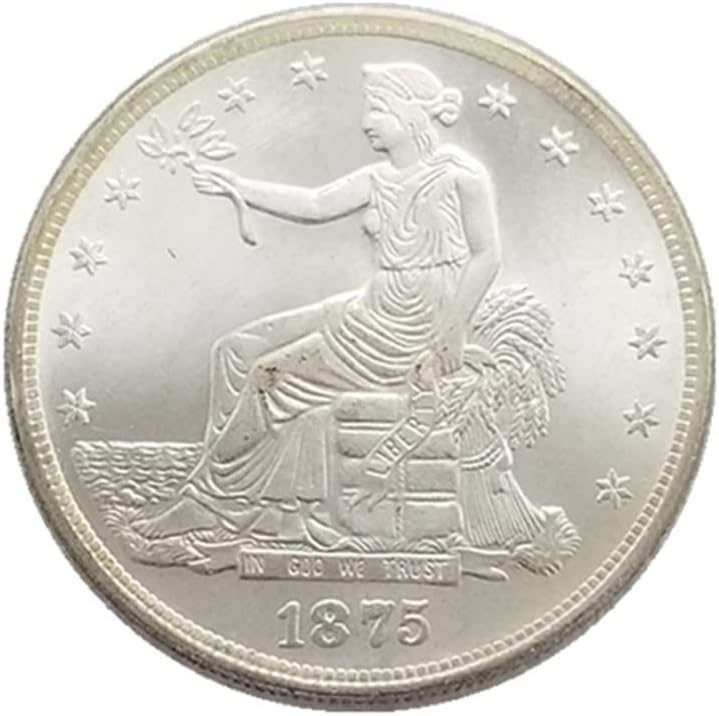 מלאכות עתיקות מטבעות ארהב 1875-P דולר סחר UNC מטבע מטבע זיכרון מטבע דולר דולר