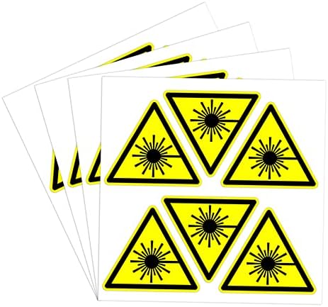 Delzepic - סימן סיכון לייזר סימן זהירות - מדבקת אזהרה משולש צהוב - 4 סמ